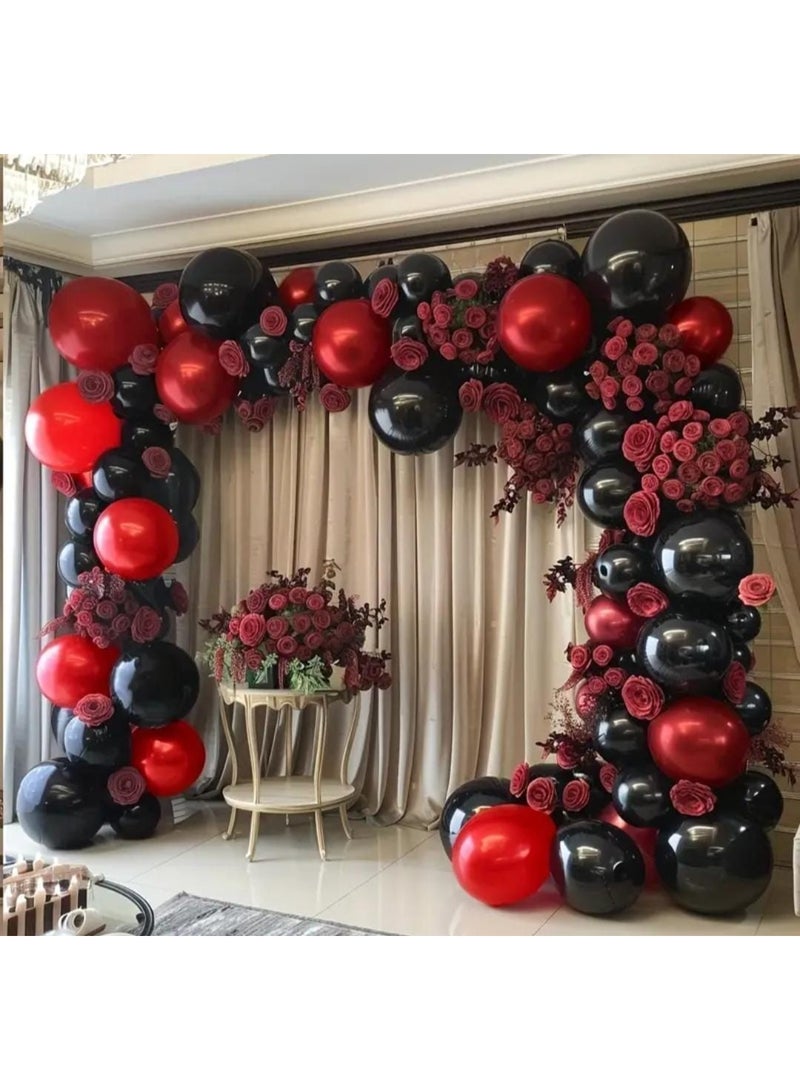 KRONFOL 40 pics  Red and Black Latex Balloon 40 pics Set - Perfect for Halloween, Valentine'S Day, Christmas, Birthdays, Weddings, Engagements, Anniversaries, Mother'S Day, Gender Reveals, Baptisms, Parties, and Garden Decorations, Best for Christmas - Image 2