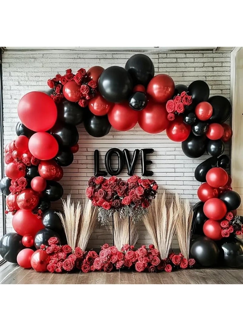 KRONFOL 40 pics  Red and Black Latex Balloon 40 pics Set - Perfect for Halloween, Valentine'S Day, Christmas, Birthdays, Weddings, Engagements, Anniversaries, Mother'S Day, Gender Reveals, Baptisms, Parties, and Garden Decorations, Best for Christmas - Image 3