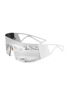 FEISEDY Oversized Flat Top Futuristic Wrap Sunglasses One Piece Goggles For Women Men Fashion Shades B4054  - Image 2