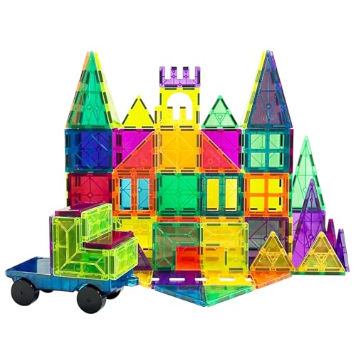 Bmag Magnetic Tiles, 67 PCS with 1 Car Building Blocks for Toddlers, 3D Magnet, STEM Educational Learning Building Blocks for Kids Children, Stacking Montessori Toys Gifts for Boys Girls - Image 1