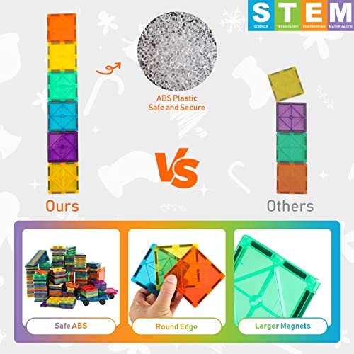 Bmag Magnetic Tiles, 67 PCS with 1 Car Building Blocks for Toddlers, 3D Magnet, STEM Educational Learning Building Blocks for Kids Children, Stacking Montessori Toys Gifts for Boys Girls - Image 4