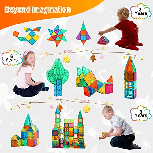 Bmag Magnetic Tiles, 67 PCS with 1 Car Building Blocks for Toddlers, 3D Magnet, STEM Educational Learning Building Blocks for Kids Children, Stacking Montessori Toys Gifts for Boys Girls - Image 3