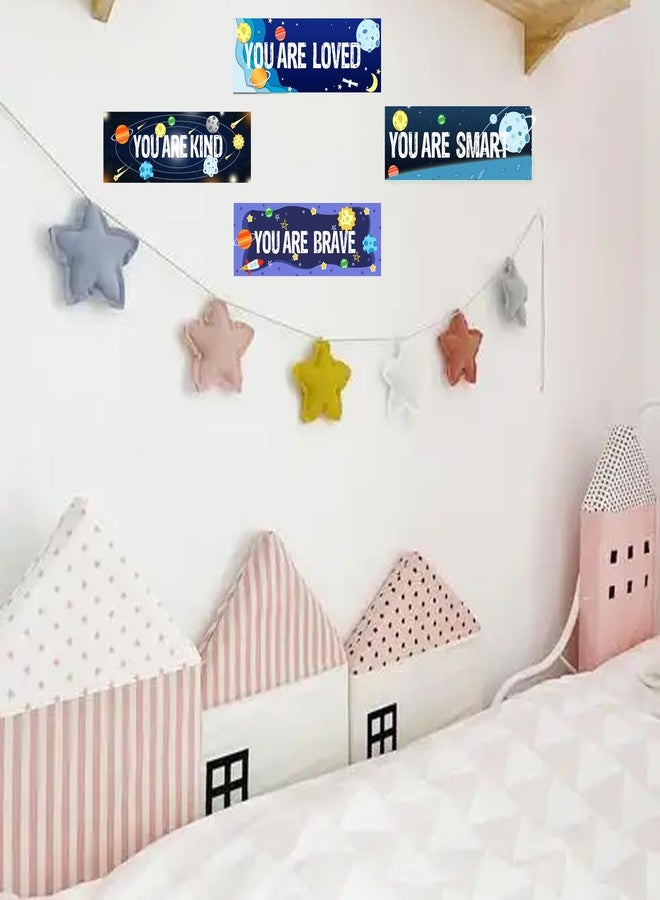 Besttile 11x4 Inch Motivational Quote Wall Art Signs Sticker You Are Kind Brave,Smart,Loved for Bedroom Playroom Classroom Living Room Decoration,8 Pcs - Image 2