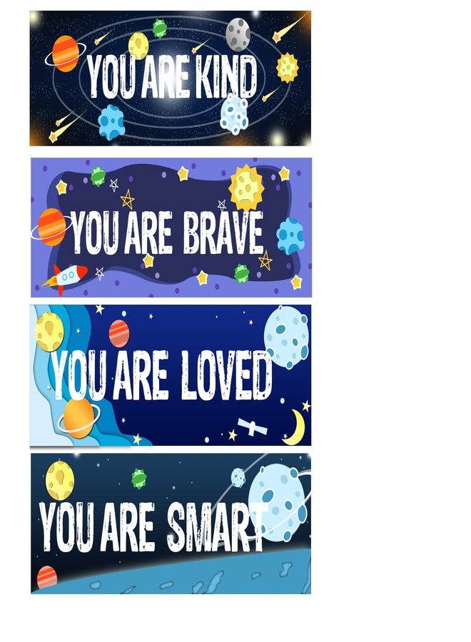 Besttile 11x4 Inch Motivational Quote Wall Art Signs Sticker You Are Kind Brave,Smart,Loved for Bedroom Playroom Classroom Living Room Decoration,8 Pcs - Image 1