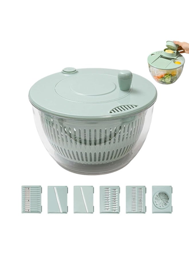 XICEN Vegetables Dryer Salad Spinner with Slicer and Shredder,Fruits Basket Household Vegetables Fruit Dehydrator Lettuce Spinner Colander Kitchen Gadgets Tool - Image 1