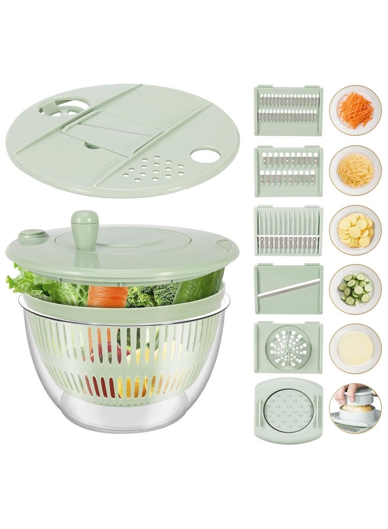 XICEN Vegetables Dryer Salad Spinner with Slicer and Shredder,Fruits Basket Household Vegetables Fruit Dehydrator Lettuce Spinner Colander Kitchen Gadgets Tool - Image 2