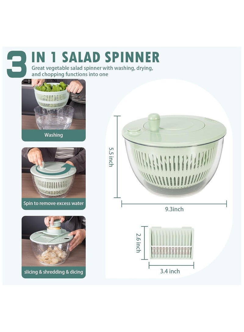XICEN Vegetables Dryer Salad Spinner with Slicer and Shredder,Fruits Basket Household Vegetables Fruit Dehydrator Lettuce Spinner Colander Kitchen Gadgets Tool - Image 5