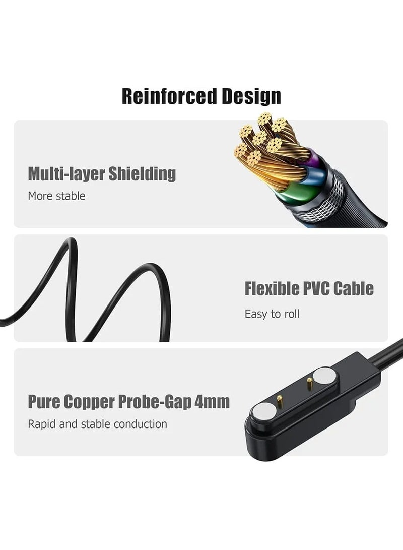 شاحن ساعة ذكية مغناطيسي بدبوسين متوافق مع ساعة ياماي، كابل شاحن للساعة الذكية بدوبسين . - Image 4