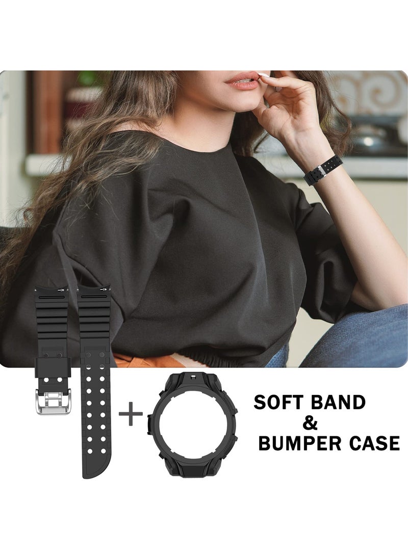 Excefore Compatible for Samsung Galaxy Watch 4/5 Band with Anti-Scratches Case Shockproof Watch Band for Samsung Galaxy Watch 4/5 Sport TPU Watch Strap Band (44mm)  - Image 5