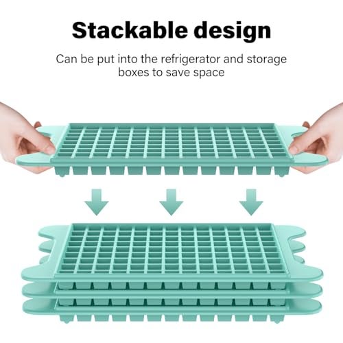 FDDBI Mini Ice Cube Tray for Freezer: FDDBI Small Ice Trays for Freezer with Bin - 117×4PCS Easy Release Nugget Ice Tray - Crushed Ice Tray with Container - Image 3