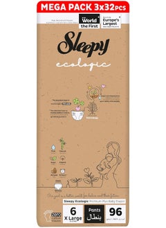 Sleepy Pack Of 96 Baby Ecologic Pants Size 6, Eco-Friendly Hypoallergenic, Superior Absorbency, All-Natural Materials, 3 X 32 Count  - Image 1