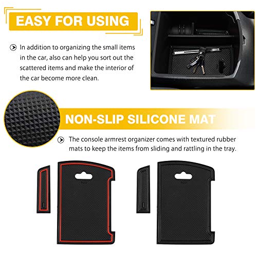 Autorder Center Console Organizer for Kia Seltos 2021 2022 2023 2024 2025 Accessories Armrest Storage Box Secondary Insert Tray with 2 Color Mats - Image 4