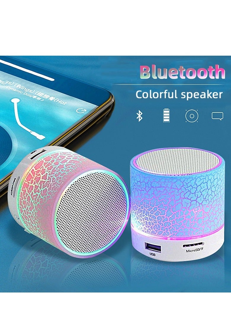 مكبر صوت بلوتوث لاسلكي صغير مزود بإضاءة LED متصدعة وبطاقة TF ودعم USB: مضخم صوت محمول للهواتف المحمولة - Image 5