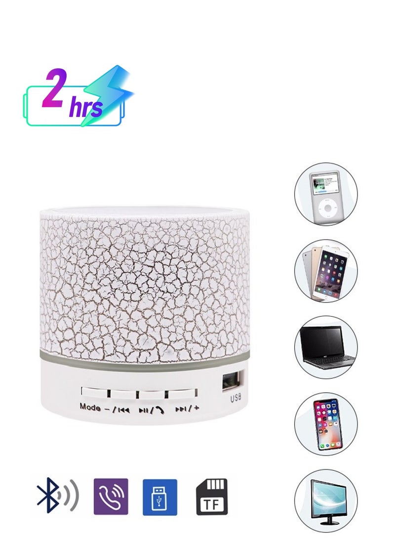 مكبر صوت بلوتوث لاسلكي صغير مزود بإضاءة LED متصدعة وبطاقة TF ودعم USB: مضخم صوت محمول للهواتف المحمولة - Image 1