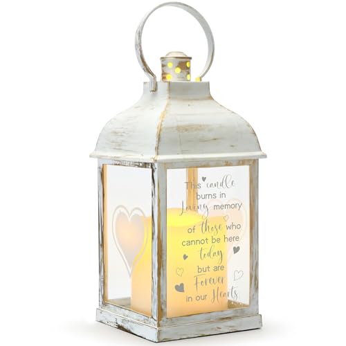 Kittmip Memorial Lantern Sympathy Gifts for Loss of Loved One Bereavement Gift Candle Lights Memory Lamp with LED Candle for Funeral Remembrance or Condolences - Image 1