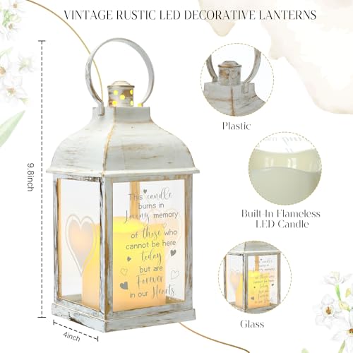 Kittmip Memorial Lantern Sympathy Gifts for Loss of Loved One Bereavement Gift Candle Lights Memory Lamp with LED Candle for Funeral Remembrance or Condolences - Image 2