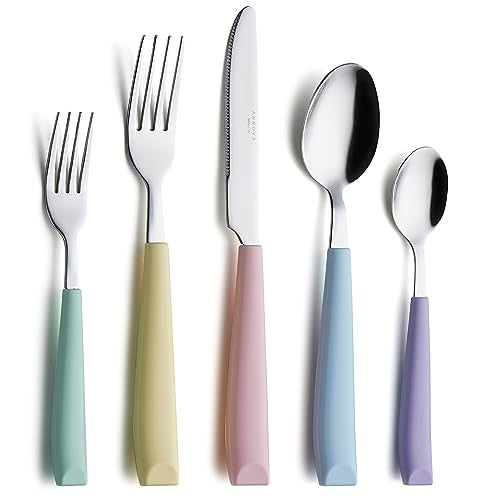 Annova Annova ANNOVA 20PCS Flatware Set Stainless Steel Silverware/Cutlery Set With Colored Handles Comfortable to Hold - - Image 2