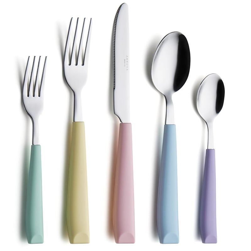 Annova Annova ANNOVA 20PCS Flatware Set Stainless Steel Silverware/Cutlery Set With Colored Handles Comfortable to Hold - - Image 1