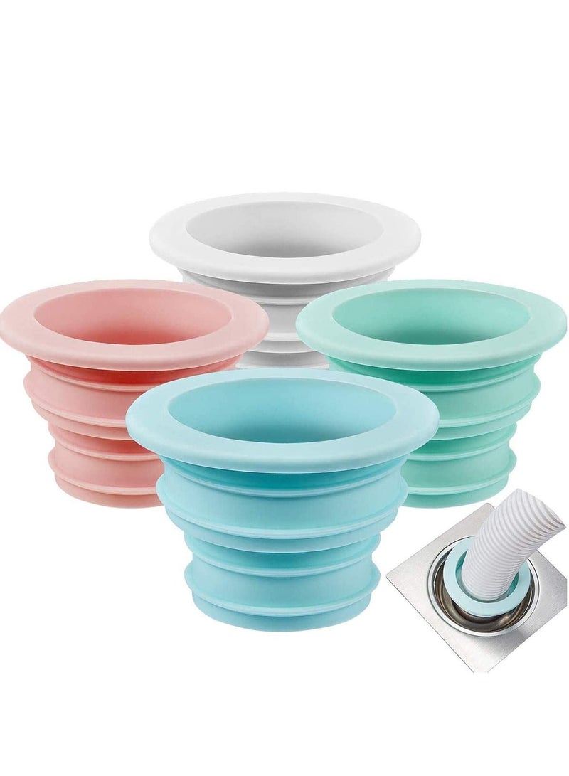 RATSAW 4 Pack Drain Pipe Hose Silicone Plug Kitchen Sewer Seal Ring Washing Machine Drain Deodorant Sealing Plug for Pool Floor Toilet Floor Drain Cleaning Tools  - Image 1