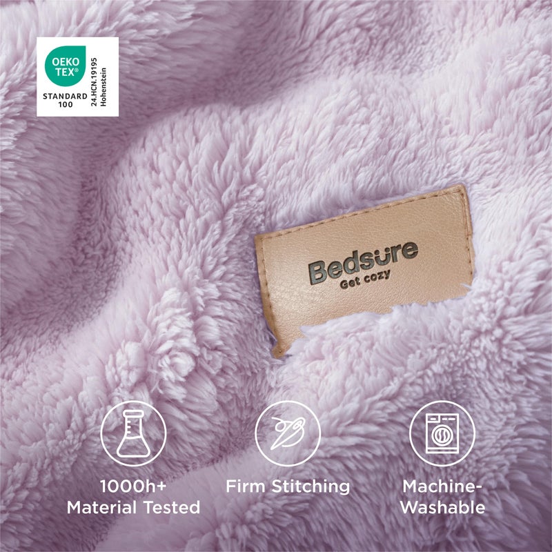 Bedsure 3D Fleece Bubble Blanket for Couch - GentleSoft Purple Throw Mother's Day Blanket for Sofa Bed Room Decor - Luxury Soft Cozy Gifts for Women, Lightweight, All Seasons, Light Purple, 50"Ã—60" - Image 5