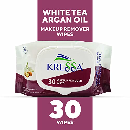 Kressa Makeup Remover Wipes | White Tea and Argan Oil Extracts| Cleansing Wipes (Pack of 4) - Image 2
