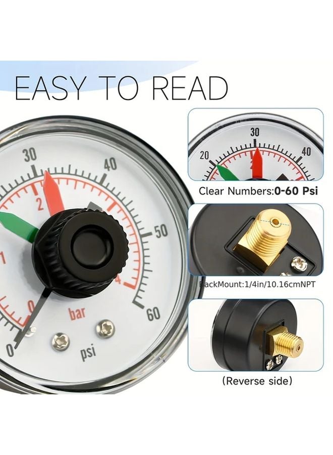 Axial Pressure Gauge 1pc for Sand Pump Water Therapy Vibrating Disk Replacement - Image 5