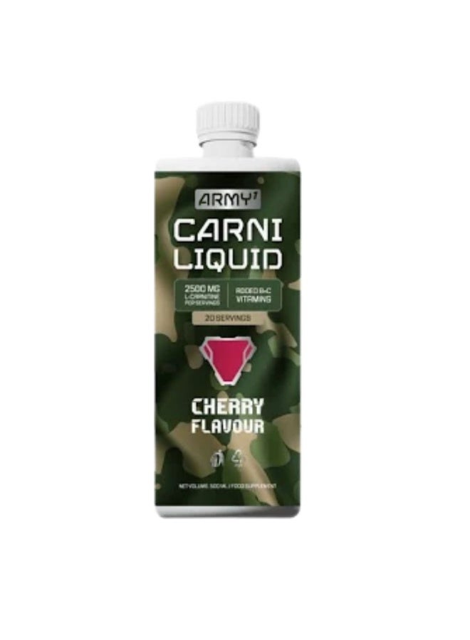 Army1 كارني سائل، 2500 ملجم ال-كارنيتين طرطرات، بنكهة الكرز، 500 مل، 20 حصة