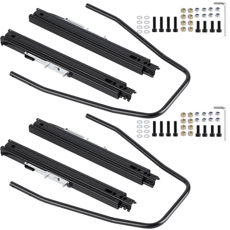 Racewill Slider Seat Track Set of 2 with Seat Mounting Hardware kit, Universal Seat Slider for Sparco, NRG, Bucket Seat and Racing Seat - Image 1