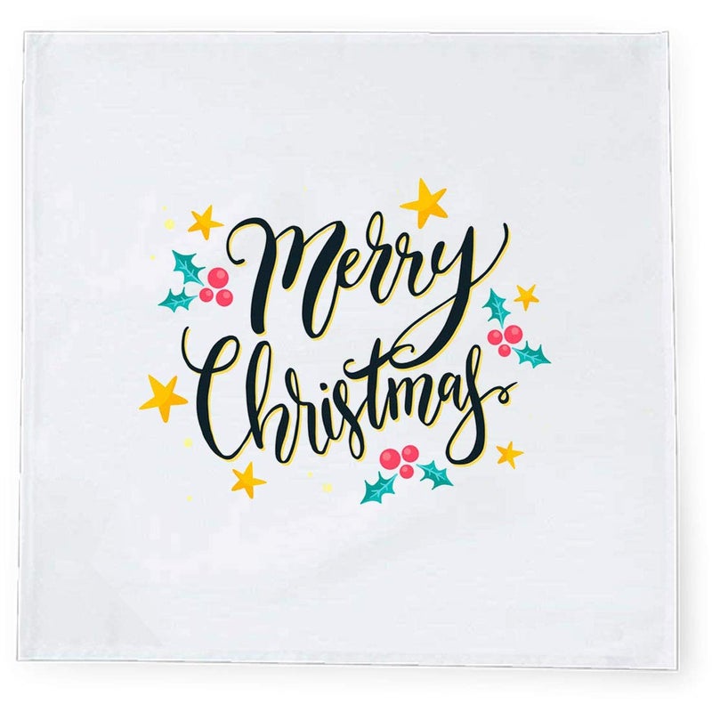 Khakee 6 Pcs Christmas Theme Tafta Silk Table Napkins 10x 10 for Xmas Decoration Christmas OrnamentsChristmas Gift npxmas076P - Image 2