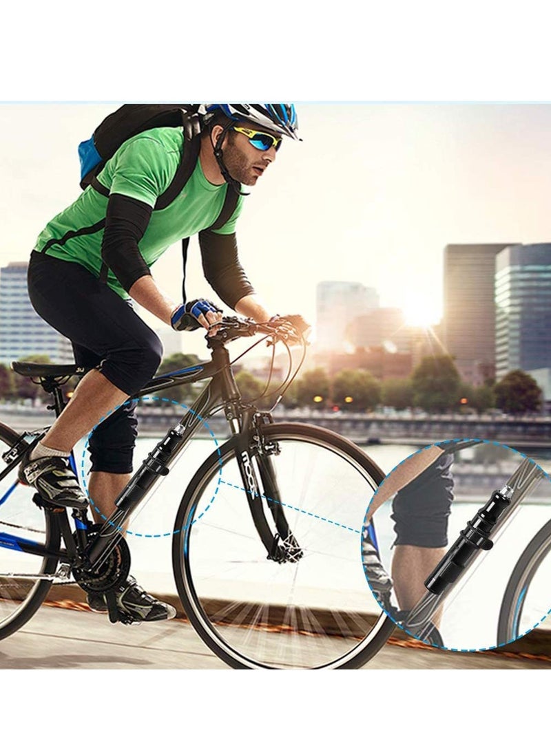 SOLARAE Mini Bicycle Pump, Portable Tire Valve Pump High Pressure Small Waterproof Air Hose Aluminum Alloy Inflator with Hose for Inflatable Balls Toys Mountain Bike Inflatable (black) - Image 5