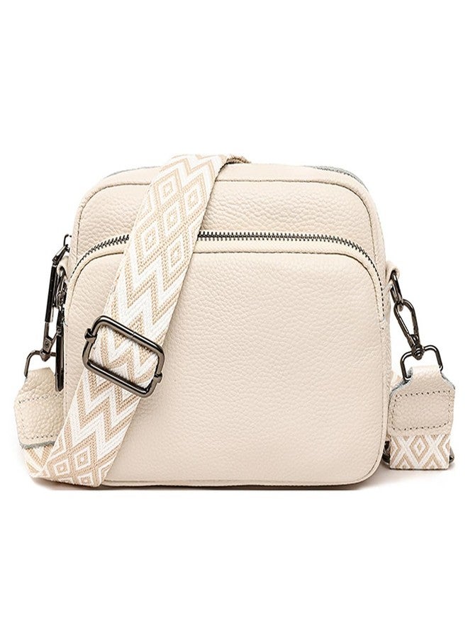 VODIU Crossbody Bags for Women Purses Handbags Leather Shoulder Bag with Guitar Strap Cross Body Bag for Woman Trendy Purse, White, One size - Image 1