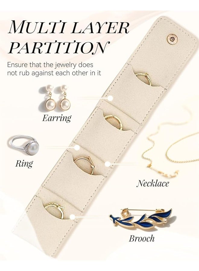 حقيبة مجوهرات صغيرة للسفر 2025 منظم مجوهرات جديد قابل للطي وقابل للطي من جلد الغزال الصناعي مع إبزيم - حقيبة مجوهرات صغيرة للسفر حقيبة مجوهرات للأقراط والخواتم والقلائد - قطعة واحدة - Image 4
