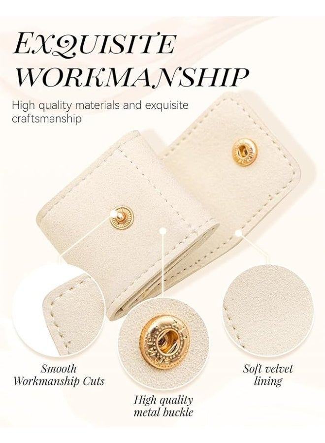 حقيبة مجوهرات صغيرة للسفر 2025 منظم مجوهرات جديد قابل للطي وقابل للطي من جلد الغزال الصناعي مع إبزيم - حقيبة مجوهرات صغيرة للسفر حقيبة مجوهرات للأقراط والخواتم والقلائد - قطعة واحدة - Image 3