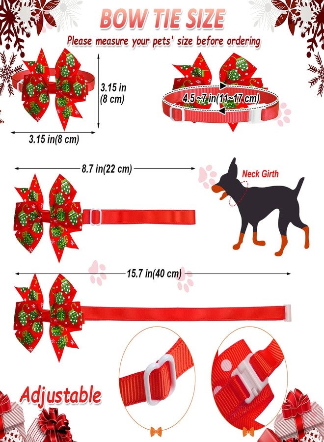 Reginary 85 Pcs Christmas Dog Ties Set Include Neckties Flower Dog Bowknot Bandana Scarf for Xmas Puppy Cat - Image 2