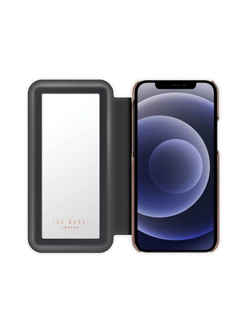 Ted Baker Mirror Folio Case for iPhone 14 Pro - Porcelain Rose (Black) - Image 2