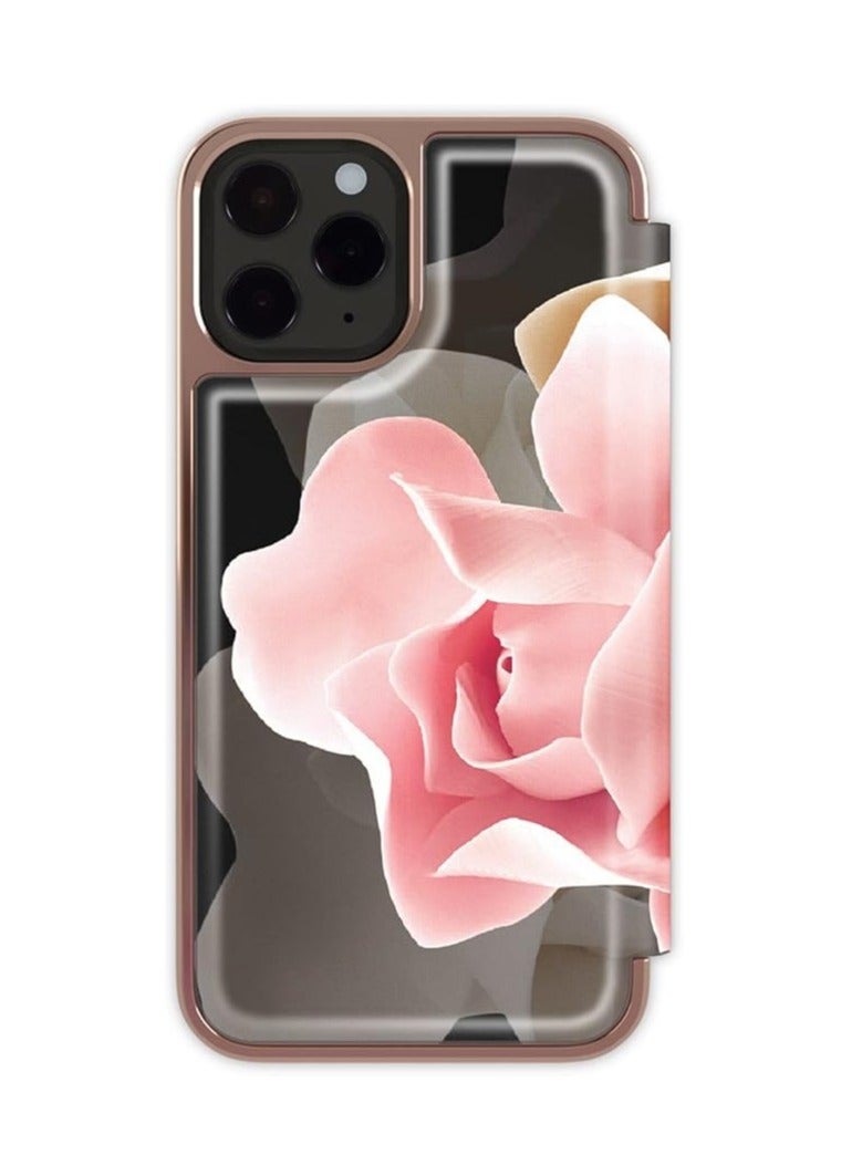 Ted Baker Mirror Folio Case for iPhone 14 Pro - Porcelain Rose (Black) - Image 4