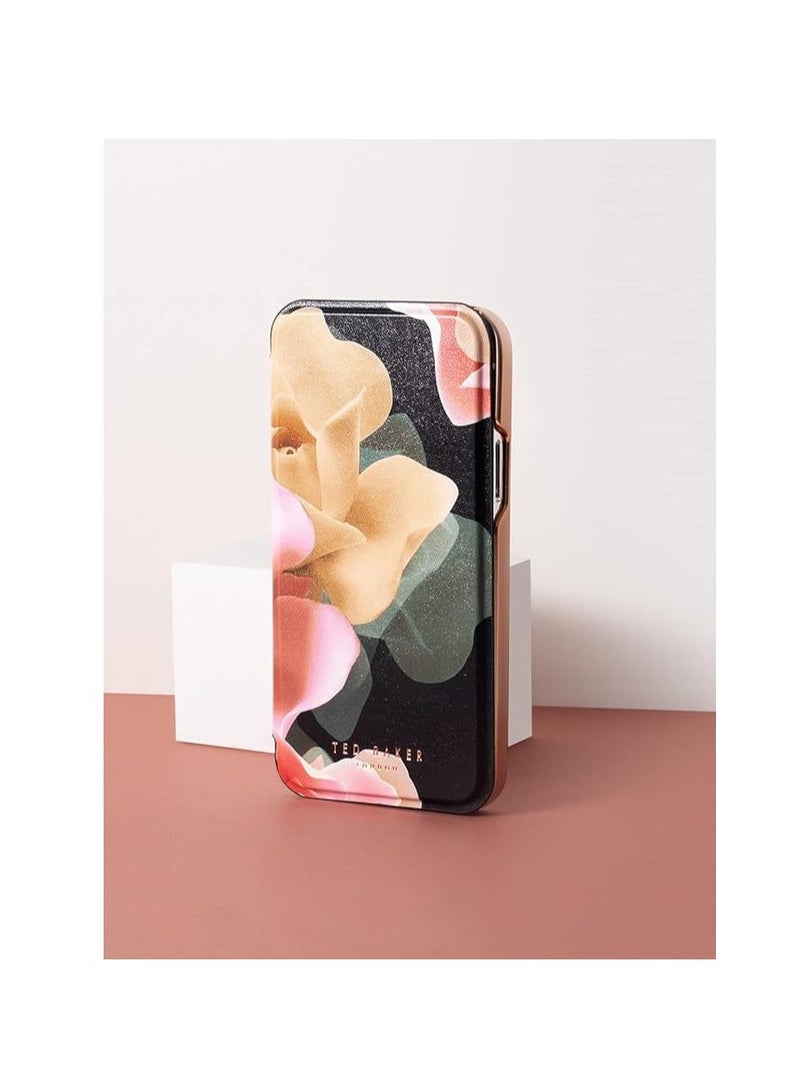 Ted Baker Mirror Folio Case for iPhone 14 Pro - Porcelain Rose (Black) - Image 5