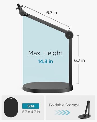 InnoGear Studio Mic Stand, Max Load 2.64 lb Microphone Arm Desk Mount Desktop Microphone Stand for Fifine AM8 K669B Blue Yeti HyperX QuadCast SoloCast AT2020, Webcams Cameras - Image 5