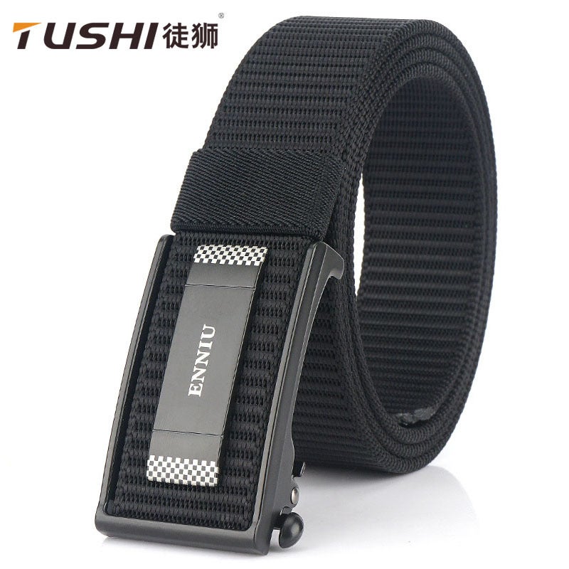 Nylon Casual Belt for Men – Automatic Buckle Fashion Commuting Belt 120cm - Image 2