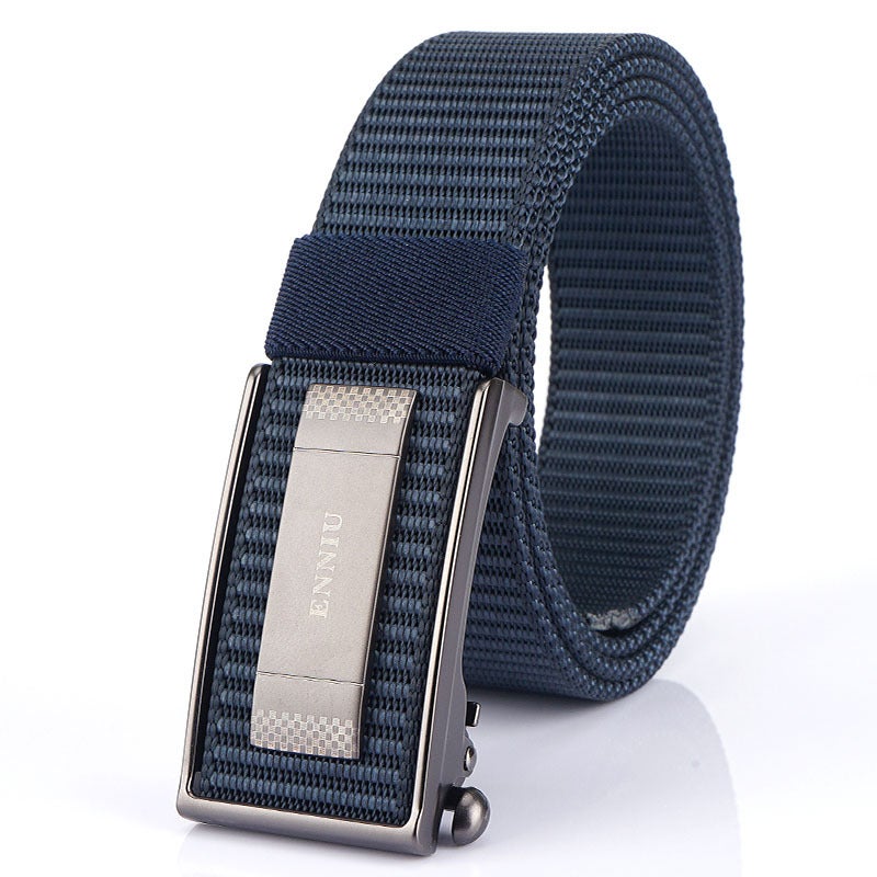 Nylon Casual Belt for Men – Automatic Buckle Fashion Commuting Belt 120cm - Image 1