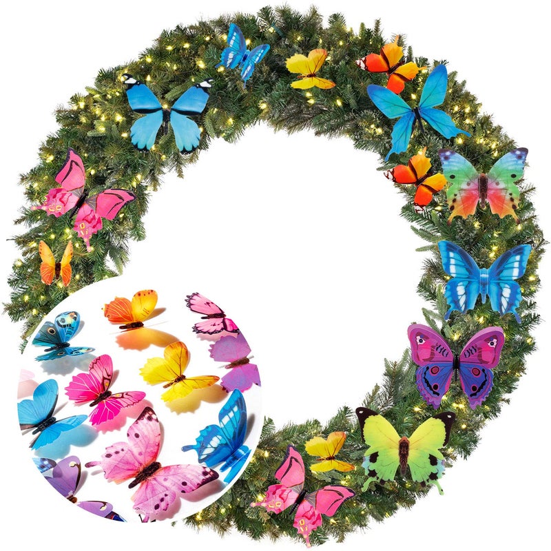 ZAUGONTW 120PCS 3D Colorful Butterfly Wall Stickers, Butterfly Wall Decals, Removable Butterflies DIY Art Decor Crafts for Party Offices Bedroom Room Sticker Set - Image 4