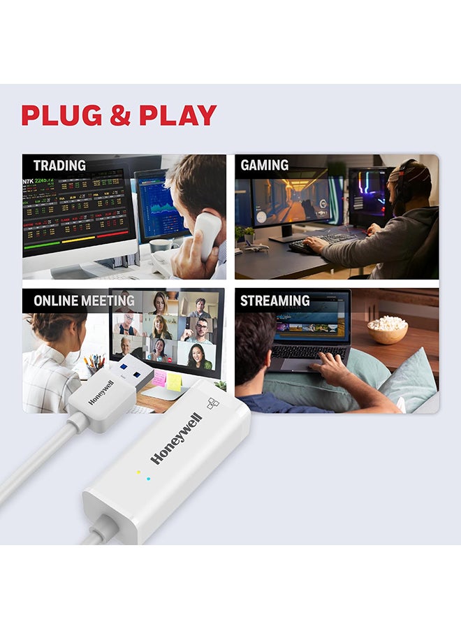 هوني ويل محول إيثرنت جيجابت عالي السرعة من USB 3.1 إلى RJ45، سرعة شبكة LAN 10/100/1000 ميجابايت في الثانية، لأجهزة الكمبيوتر المحمولة، وأجهزة الكمبيوتر المكتبية، وأجهزة الألعاب، وأجهزة Ultrabook، وأجهزة Chromebook، والتوصيل والتشغيل، وضمان الشركة المصنعة لمدة 3 سنوات - Image 4
