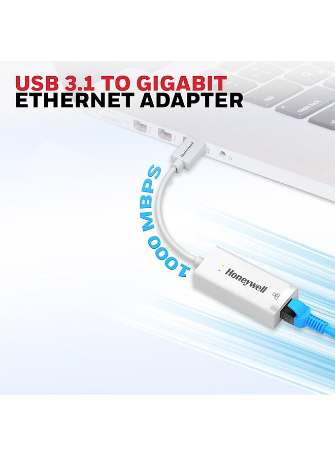 هوني ويل محول إيثرنت جيجابت عالي السرعة من USB 3.1 إلى RJ45، سرعة شبكة LAN 10/100/1000 ميجابايت في الثانية، لأجهزة الكمبيوتر المحمولة، وأجهزة الكمبيوتر المكتبية، وأجهزة الألعاب، وأجهزة Ultrabook، وأجهزة Chromebook، والتوصيل والتشغيل، وضمان الشركة المصنعة لمدة 3 سنوات - Image 2