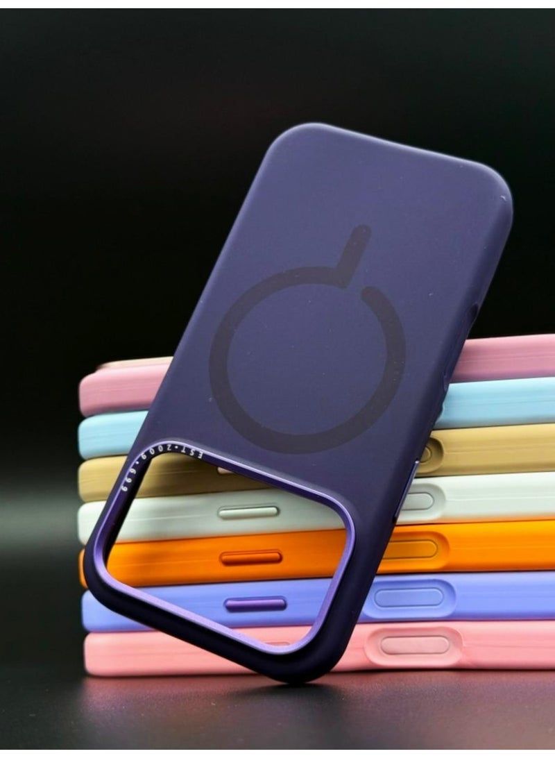 general Premium Silicone MagSafe Case for iPhone 17 Pro Max – Slim, Shockproof, Magnetic Wireless Charging Compatible Protective Cover (Purple) - Image 1