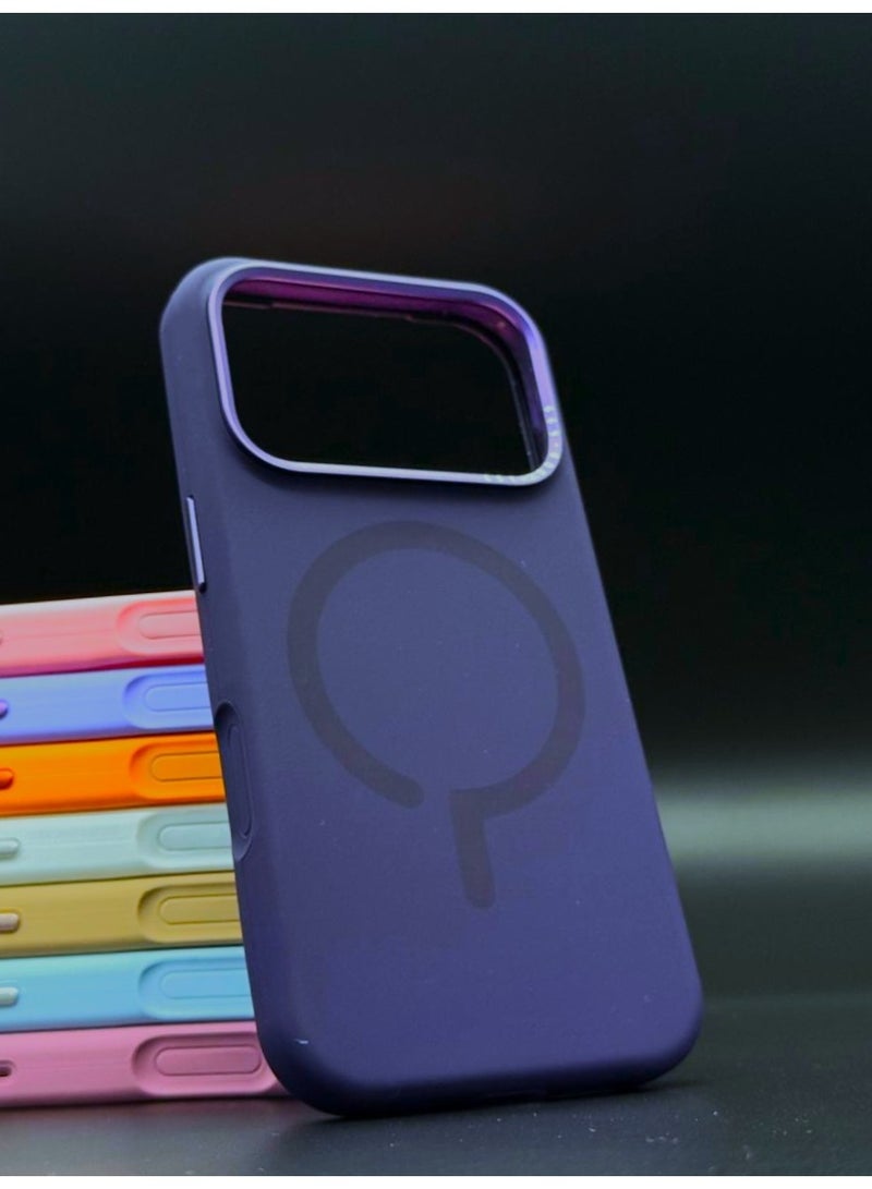 general Premium Silicone MagSafe Case for iPhone 17 Pro Max – Slim, Shockproof, Magnetic Wireless Charging Compatible Protective Cover (Purple) - Image 2