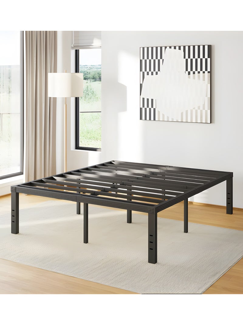 Generic - 18 Inch High Metal Queen Bed Frame, Platform Bed Frame Queen Size No Box Spring Needed, Easy Assembly, Noise Free, Sturdy, Black - Image 1