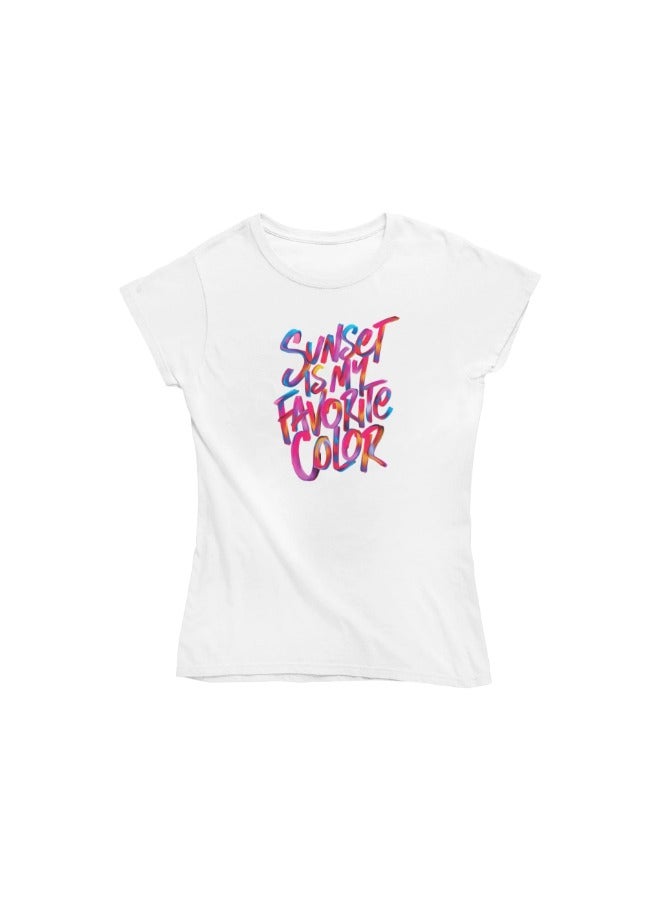 Primina Women's printed T-Shirt -Sunset, round neck, 100% cotton, regular fit - Image 1