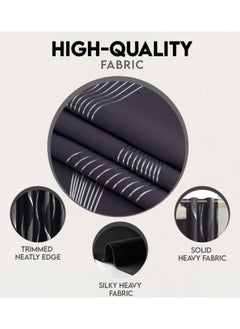 KYD 1 Panel Fabric Nation Curtain Light Blocking Curtains,  Silver Foil Print Thermal Insulated Room Privacy Insulated Liner Grommet Privacy Curtain Tiers 100*250cm Black  - Image 3