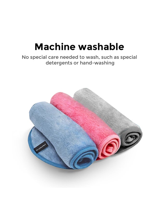 Wownect Reusable Makeup Remover Cloth Face Towel [5 Per Pack] [Machine Washable] [15.7x6.6 inch] - Hot Pink, Lavender, Pink, Blue, Grey  - Image 3