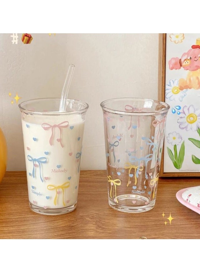 Cups for coffee, juices and matcha - 380 ml - 2 pieces - bow pattern - Image 3